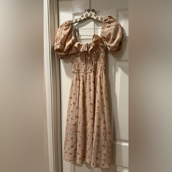 Floral Puff Sleeve Dress R. Vivimos sz 4/6 - Picture 3 of 5